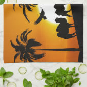 Linge De Cuisine Les camps du désert au coucher du soleil (Plié)