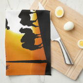 Linge De Cuisine Les camps du désert au coucher du soleil (Quart Plié)