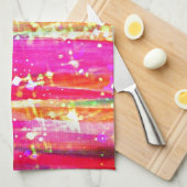 Linge De Cuisine Les CASCADES soustraient la peinture pourpre rose (Quart Plié)