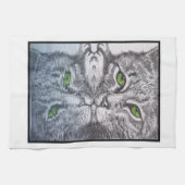 Linge De Cuisine Les Cats à oreilles vertes (Horizontal)