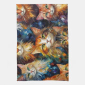 Linge De Cuisine Les chats face aux animaux Art (Vertical)