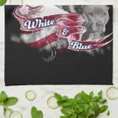 Linge De Cuisine Les chiens rouges, blancs et bleus de Pitbull (Plié)