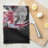 Linge De Cuisine Les chiens rouges, blancs et bleus de Pitbull (Quart Plié)