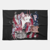 Linge De Cuisine Les chiens rouges, blancs et bleus de Pitbull (Horizontal)