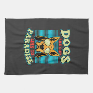 Linge De Cuisine Les chiens sont notre lien vers le paradis Retro V