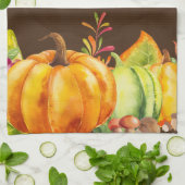 Linge De Cuisine Les Citrouilles de récolte et les feuilles d'autom (Plié)