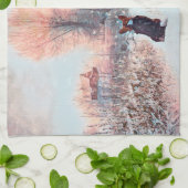 Linge De Cuisine Les Corgis gallois dans la neige (Plié)