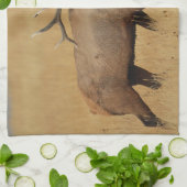 Linge De Cuisine Les élans de Taureau avec se dirigent de retour (Plié)