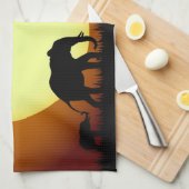 Linge De Cuisine Les éléphants Safari au coucher du soleil (Quart Plié)