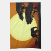 Linge De Cuisine Les éléphants Safari au coucher du soleil (Vertical)