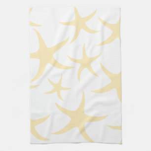Linge De Cuisine Les étoiles de mer modèlent dans jaune en pastel