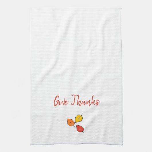 Linge De Cuisine Les Feuilles modernes d'Orange et d'Or remercient (Vertical)