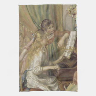 Linge De Cuisine Les filles à la peinture impressionniste de piano
