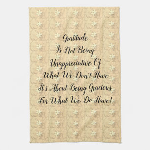 Linge De Cuisine Les fleurs blanches Abstraite gratitude