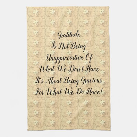 Linge De Cuisine Les fleurs blanches Abstraite gratitude (Vertical)