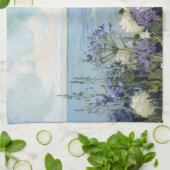 Linge De Cuisine Les fleurs et la peinture sur la mer (Plié)