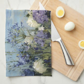 Linge De Cuisine Les fleurs et la peinture sur la mer (Quart Plié)