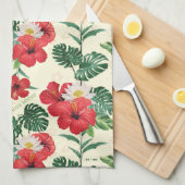 Linge De Cuisine Les fleurs tropicales du Lotus Blanc (Quart Plié)