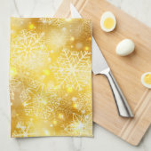 Linge De Cuisine Les flocons de neige en or (Quart Plié)