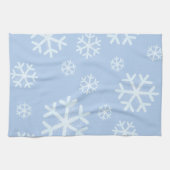 Linge De Cuisine Les flocons d'hiver au bleu clair (Horizontal)