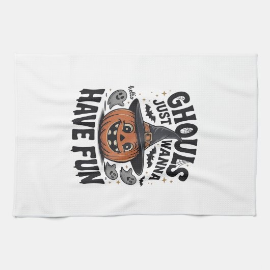 Linge De Cuisine Les goules veulent juste s'amuser Halloween Citrou (Horizontal)