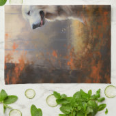 Linge De Cuisine Les grandes Pyrénées à l'automne Feuilles automne  (Plié)