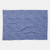 Linge De Cuisine Les Japonais tourbillonnent motif - bleu marine et (Horizontal)