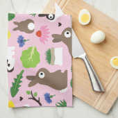 Linge De Cuisine Les lapins et leurs cures (Quart Plié)