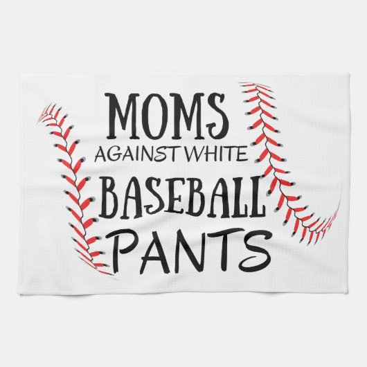 Linge De Cuisine Les mamans contre les pantalons de baseball blanc (Horizontal)