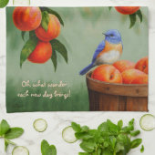 Linge De Cuisine Les oiseaux bleus dans le verger d'un bracelet (Plié)