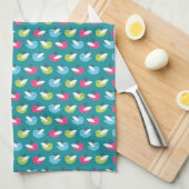 Linge De Cuisine Les oiseaux modèlent le bleu (Quart Plié)