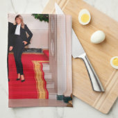 Linge De Cuisine Les pas de Noël Président Donald Trump & Melania (Quart Plié)