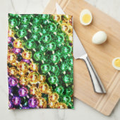 Linge De Cuisine Les perles de Mardi Gras (Quart Plié)