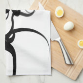 Linge De Cuisine Les Plongeurs : Noir et Blanc Abstrait (Quart Plié)