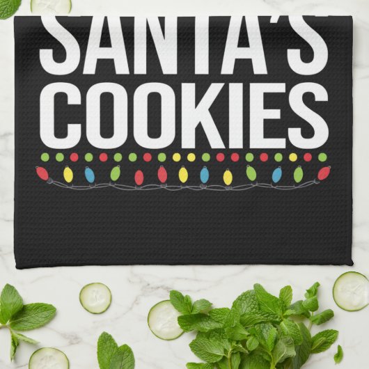 Linge De Cuisine Les Plus Susceptibles De Manger Santas Cookies Noë (Plié)