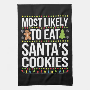Linge De Cuisine Les Plus Susceptibles De Manger Santas Cookies Noë