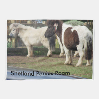 Linge De Cuisine Les poneys de Shetland errent