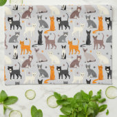 Linge De Cuisine Les Prints des Chats et des Paw (Plié)