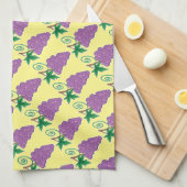 Linge De Cuisine Les raisins se rassemblent sur l'assortiment jaune (Quart Plié)