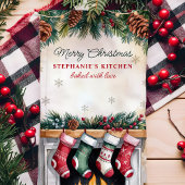 Linge De Cuisine Les restes de Noël sur la cheminée Personnalisé