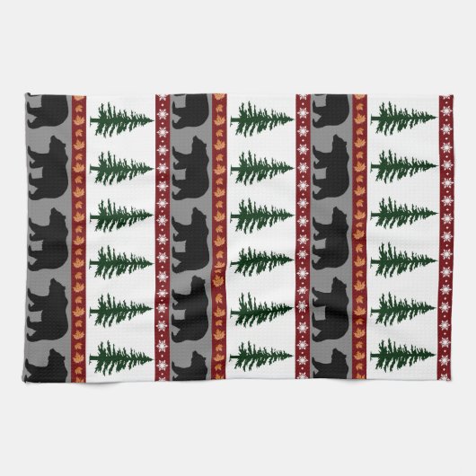 Linge De Cuisine Les sentiers forestiers Ours et pins - Vie Cabine (Horizontal)