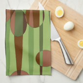 Linge De Cuisine Les sphères vertes et Brown (Quart Plié)