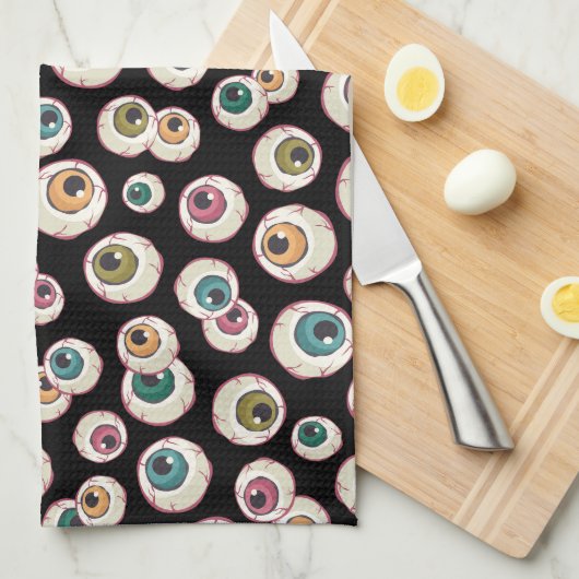 Linge De Cuisine Les yeux d'Halloween (Quart Plié)