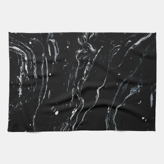 Linge De Cuisine L'espace de marbre noir (Horizontal)