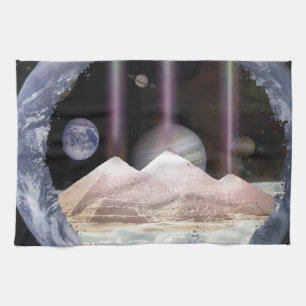Linge De Cuisine L'espace de planètes de pyramides