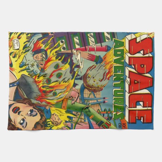 LINGE DE CUISINE L'ESPACE RISQUE DE RÉTROS BANDES DESSINÉES (Horizontal)