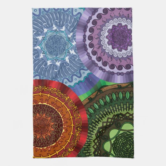 Linge De Cuisine L'essuie-mains à mandalas Les Éléments (Vertical)