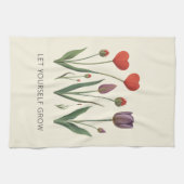 Linge De Cuisine Let Yourself Grow Floral Heart Tulips Art (Horizontal)