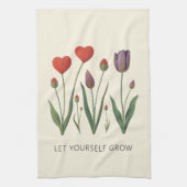 Linge De Cuisine Let Yourself Grow Floral Heart Tulips Art (Vertical)