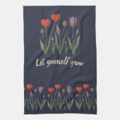 Linge De Cuisine Let Yourself Grow Floral Heart Tulips Art (Vertical)